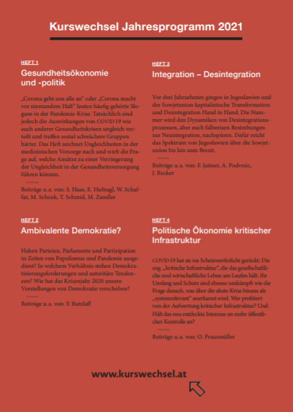 Das Kurswechsel-Jahresprogramm 2021 ist da!