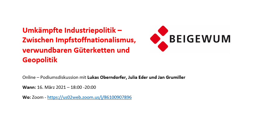 Bericht: digitale Podiumsdiskussion zum Thema Industriepolitik