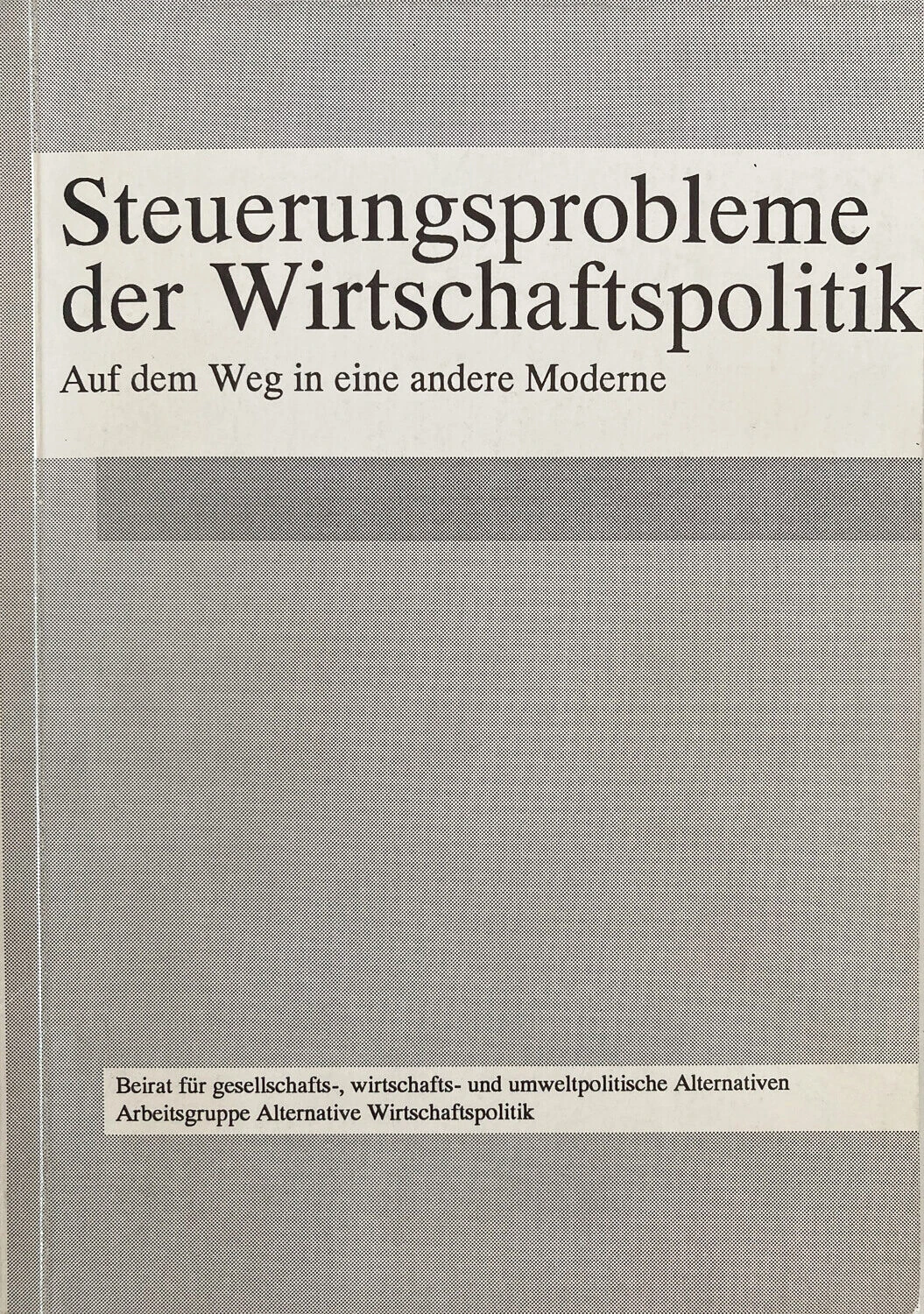 1990_Steuerungsprobleme der Wirtschaftspolitik_Cover